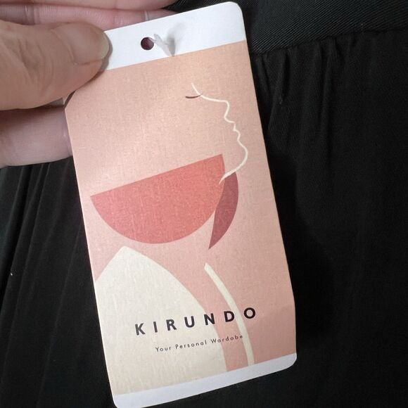 KIRUNDO NWT Women’s Black Mini Dress Sleeveless Tier/Ruffle Square Neck Small - Picture 6 of 6